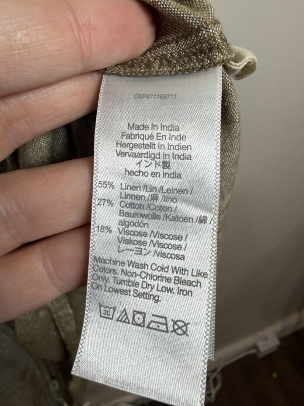 Madewell Linen Blend Alexandra Button-Front Mini Dress Size Large Olive Branch - Picture 7 of 10